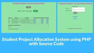 Student Project Allocation System using PHP with Source Code