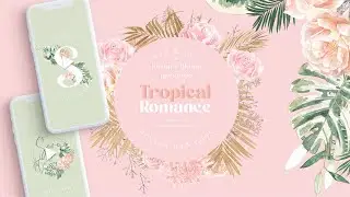Tropical Romance - animated wedding wreath watercolor floral design - ana yvy