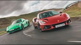 New Lotus Emira vs Porsche Cayman GTS review | Autocar