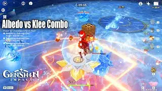 Genshin Impact - Albedo - Klee - Zhongli - Bennett Abyss 12 Gameplay - Stamina Saving