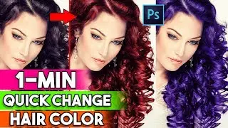 1 Min Change Hair Color in Photoshop || colorize hair in Photoshop