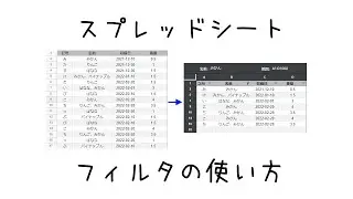 スプレッドシート：フィルタの使い方