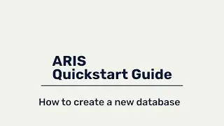 ARIS Quickstart Guide - How to create a new database (optional)