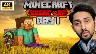 DAY 1 IN MINECRAFT HARDCORE 4K | THE NOOB | HINDI/URDU