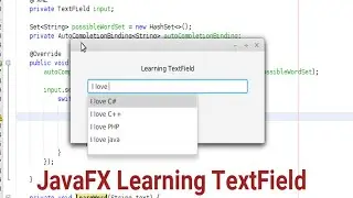 JavaFX with ControlsFX #3 : Smart Learning TextFields