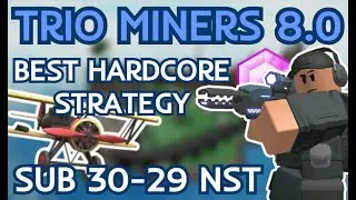 TRIO MINERS 8.0 BEST HARDCORE STRATEGY FOR GEM GRIND | Tower Defense Simulator TDS