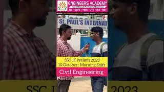 Civil Engineering | SSC JE Prelims 2023 Student Review From Exam center| Shift-1 | 10-Oct #shorts