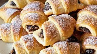 Необычное-быстрое дрожжевое тесто, БРАТИСЛАВСКИЕ РОЖКИ /Croissants with filling Bratislava horns.