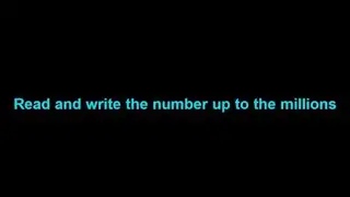 Read and write the number up to the millions