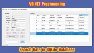 VB.NET and SQLite - How to Search data in SQLite Database