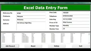 How To Create An Excel Data Entry Form With A UserForm -  Full Tutorial