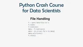 17 Python Crash Course for ML - File Handling Read and Write | ML for Data Science