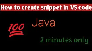 How to add snippet for java in VS code || add templates in vs code || create short cuts in vs code