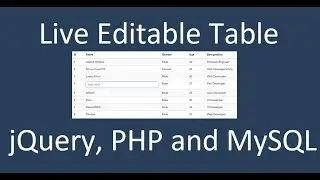 Create Live Editable Table with jQuery, PHP and MySQL