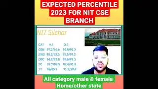 Nit cse safe percentile for jee 2023 | Expected percentile for cse | Home & other state #nit #shorts