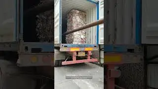 Process Of Loading Baled Waste Paper Into Shipping Containers !