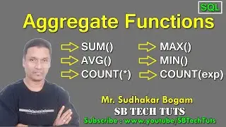 Aggregate Functions in SQL | Group Functions in SQL | SUM(),AVG(),MAX(),MIN(),COUNT(*),COUNT(exp)