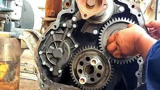 Man Engine D2066,Front Gear Cleaning and Change front and rear OIL SEAL