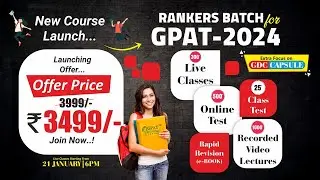 Rankers Batch for GPAT-2024 | Rankers batch| Crash course | Special offer for GPAT 2024 