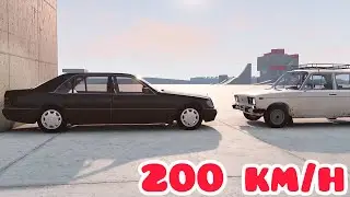 Mercedes-Benz S600 W140 vs VAZ/LADA 2106 💥 200 km/h 💥 BeamNG.drive CRASH test