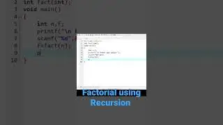 factorial program in c|Factorial using recursion in c program