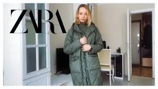 Стеганое  пальто с капюшоном Zara- AliExpress