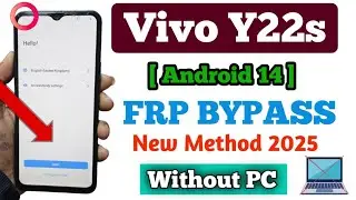 Vivo Y22/Y22s | Frp Bypass 2025 | Vivo Y22s Y22 Google Account Bypass Android13/14 Setting not open