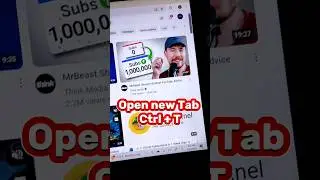 Open new Tab in Google chrome shortcut 