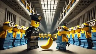 Lego Minion vs Police: Fight over a banana in prison