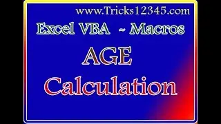 Excel VBA - USERFORM: VBA Macros AGE Calculation by using Controls