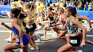 5TH AVE MILE Run Professional WOMEN Start Line 🏃🏾‍♀️ 🏃🏾‍♀️