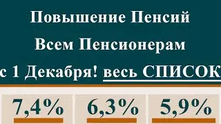 Повышение Пенсий Всем Пенсионерам с 1 Декабря! весь СПИСОК