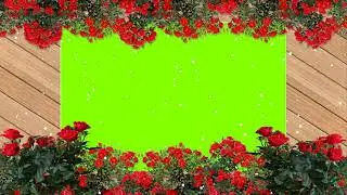 Green screen frame rose flowers, border flowers, slideshow wedding, romantic, love