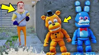 ANIMATRONICS FREDDY E BONNIE PODEM FUGIR DA MANDAO DO VIZINHO HELLO? | GTA V Five Nights at Freddy's