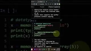 bytes, bytearray, memoryview, none in python english 
