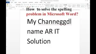 How to solve the spelling problem in Microsoft Word? #spelling #grammar #microsoftword