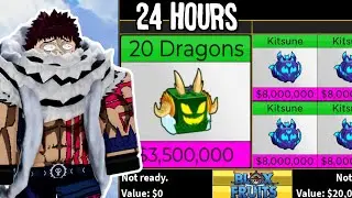 Trading DRAGON FRUITS for 24 Hours in Blox Fruits