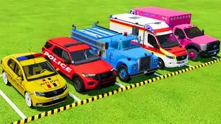 POLICE CARS, AMBULANCE VEHICLES, FIRE DEPARTMENT TRUCK ARE DRIVEN TO THE POLICE STATION ! FS22