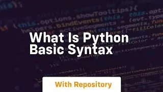 what is python basic syntax