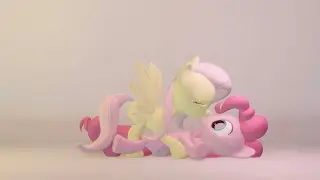 Fluttershy and Pinkie Pie Kissing