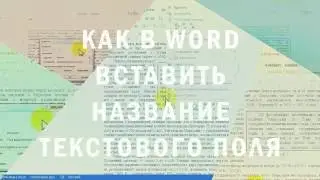 Как в Word вставить название текстового поля