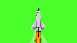 Animated Rocket with fire - Copyright Free Green Screen