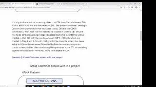HANA XSA Container Access Scenarios