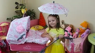 КОЛЯСКА для кукол с зонтиком НОВЫЕ ИГРУШКИ Вещи для БЕБИ БОН Toys for kids Baby doll для девочек