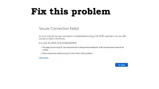 How To Fix Secure Connection Failed