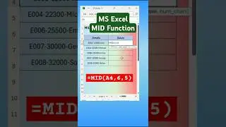 MID Function in Excel#exceltech #excel