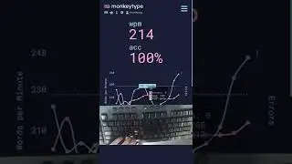 Typing 214WPM for 15 seconds