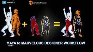 Maya to Marvelous designer Workflow | cloth simulation in marvelous designer | alembic file workflow