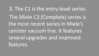 16 DIFFERENCE BETWEEN MIELE C1 AND C3