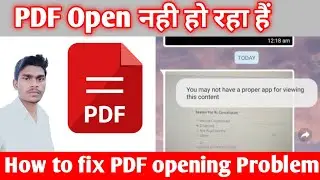 PDF is not opening in WhatsApp || How to open pdf in WhatsApp || WhatsApp me PDF ko kaise open kare